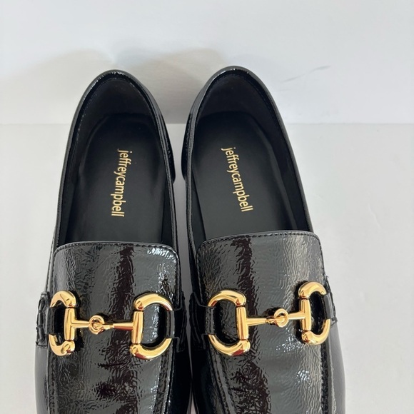 Jeffrey Campbell Addie Bit Black Patent Leather Loafer 9 - Picture 6 of 12